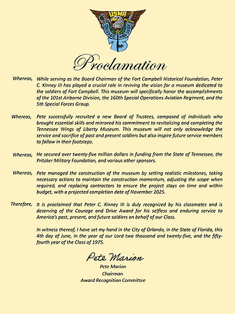 Proclamation #25 - Kinney